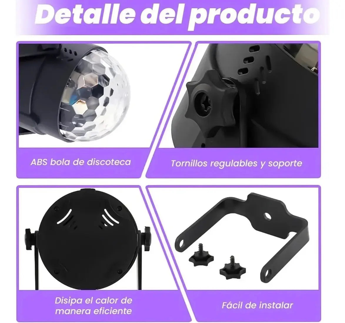 Combo Luces Led Discoteca 2 Media Bola + Laser Audio Rítmico