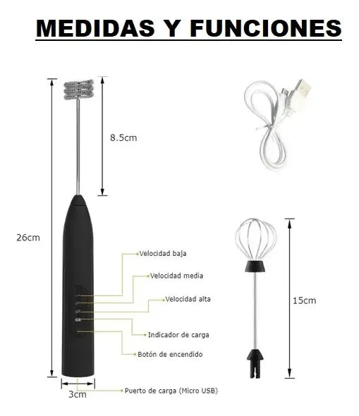 Batidor / Espumador De Mano Recargable