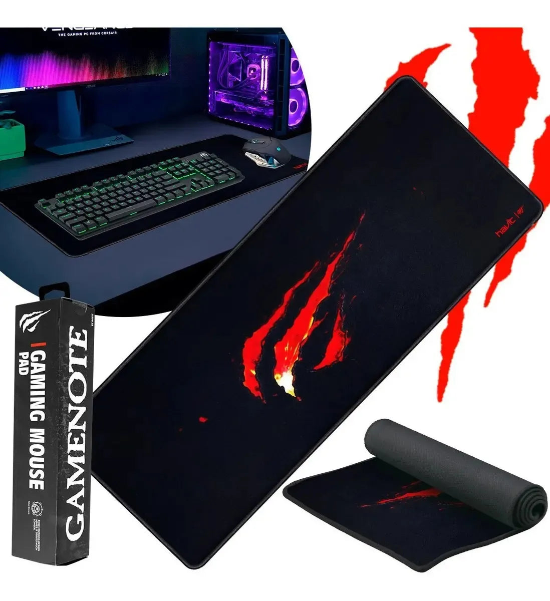 Mouse Pad gamer XL 30cm x 70cm x 3mm