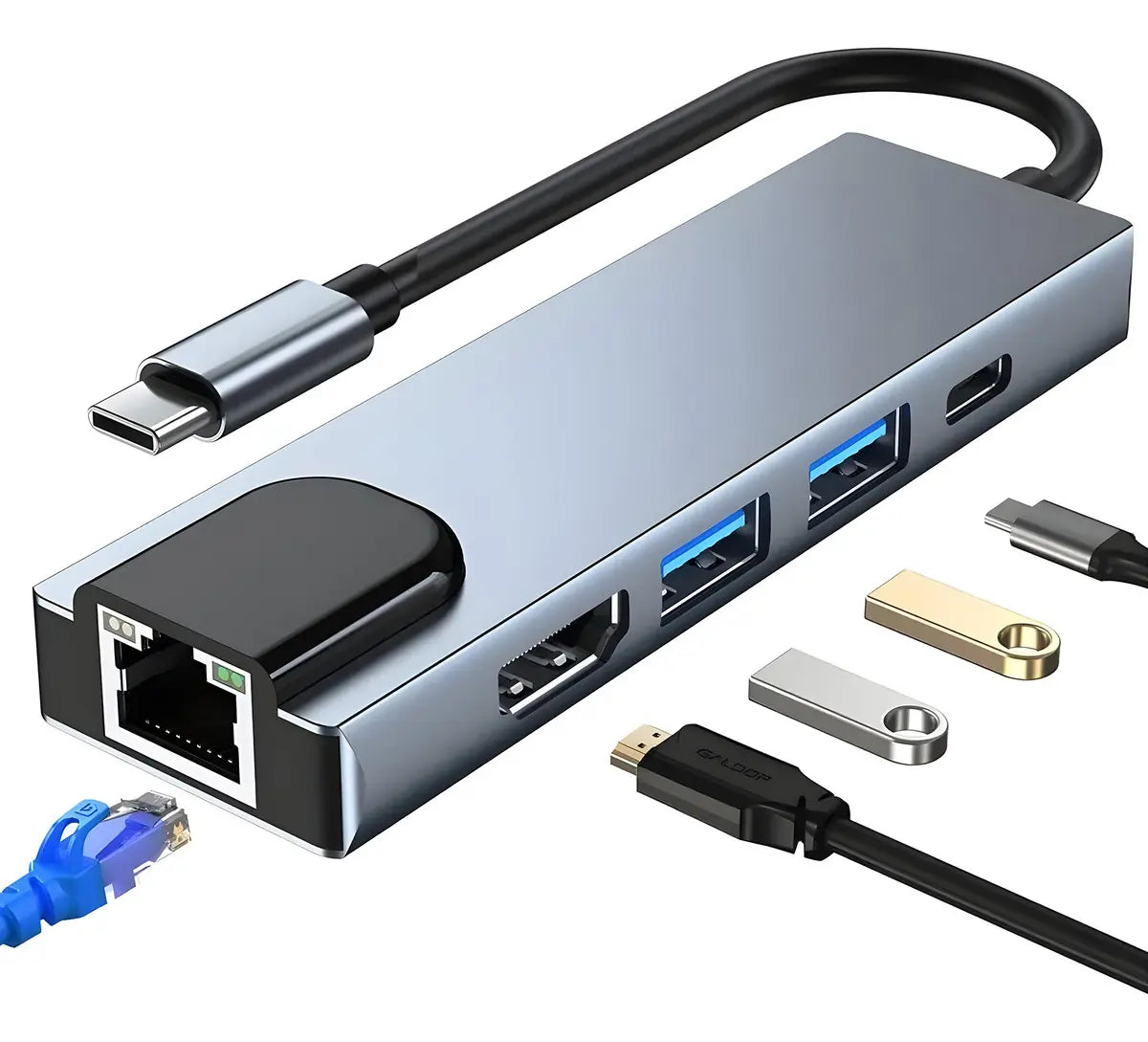 Adaptador Hub Tipo C 5 En 1