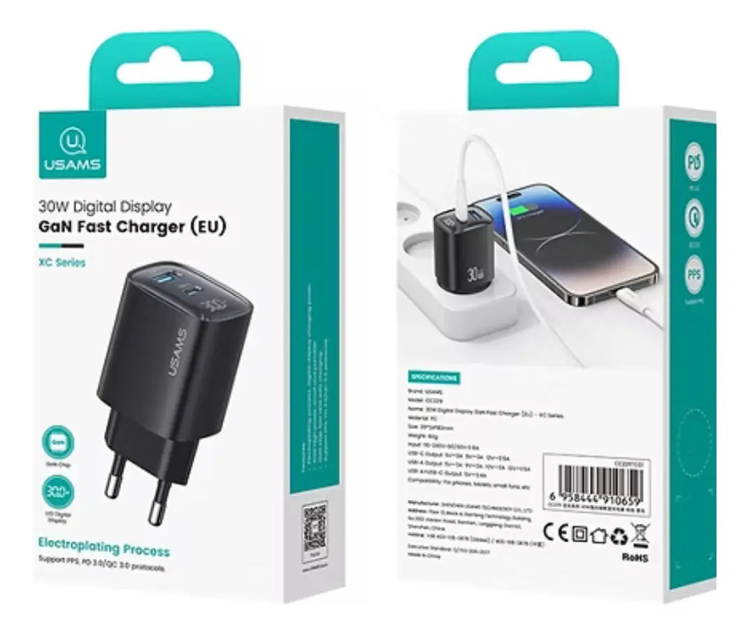 Cargador Pared 30w USB A + USB C