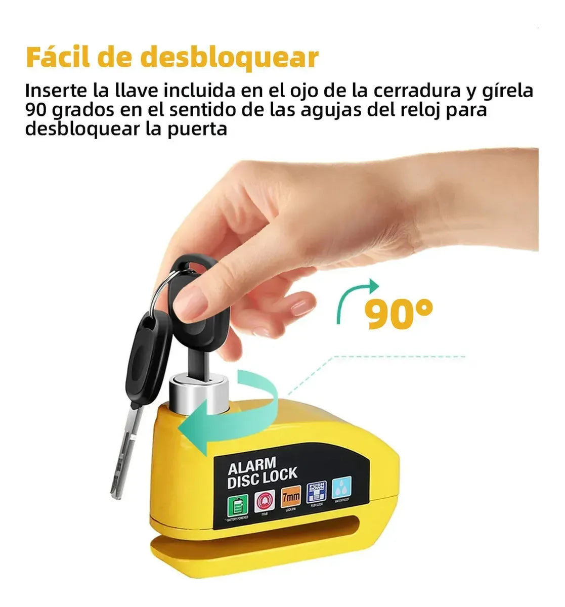 Candado Disco Freno para Moto / Bici Recargable