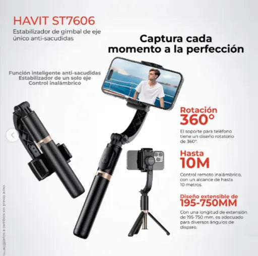 Estabilizador Gimbal Trípode Bluetooth Para Celular / HAVIT ST7606