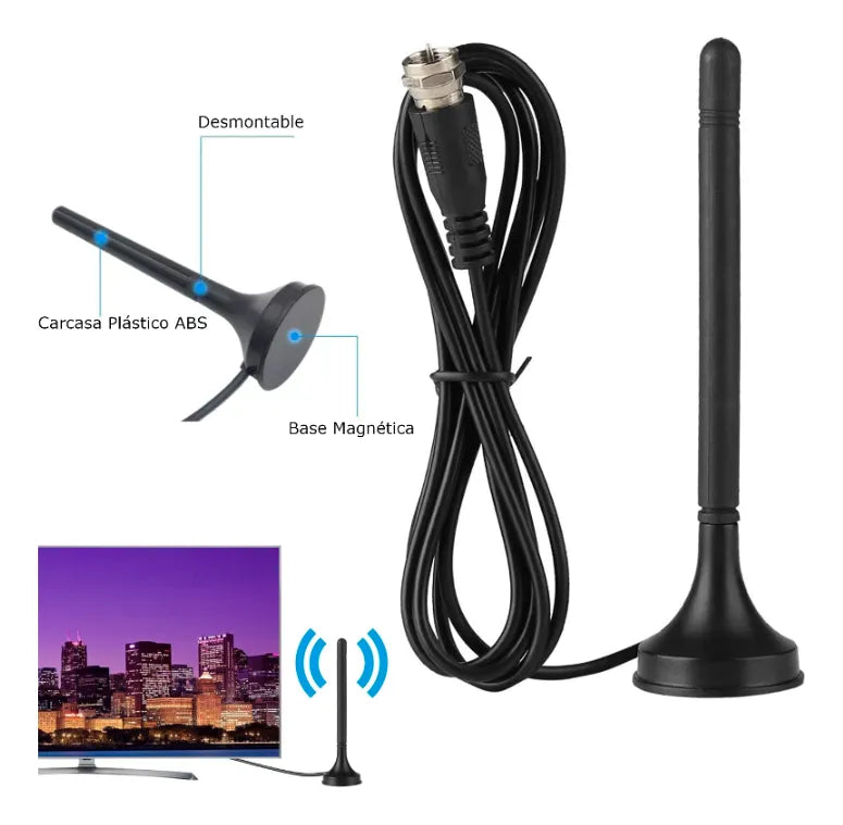 Antena Magnética Para Tv Digital Abierta Hd