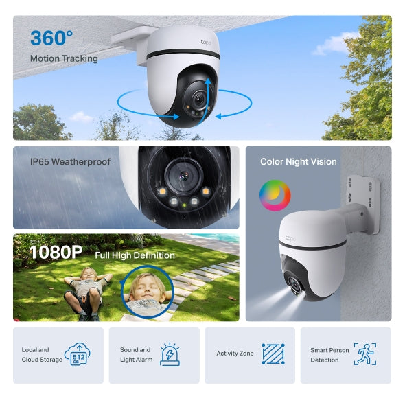 Cámara IP TP-LINK TAPO C500 1080p Exterior Rotatoria Inalámbrica Visión Nocturna