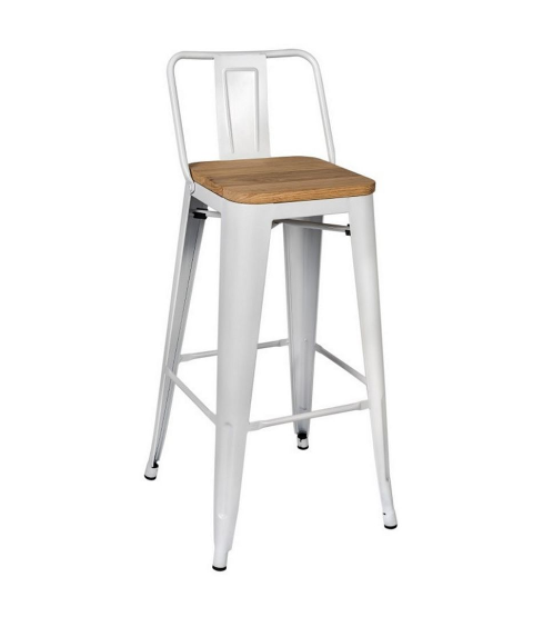Silla Alta Tolix c/asiento de madera