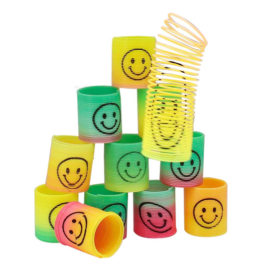 Mini Resorte Slinky, Diseño c/caritas de Colores