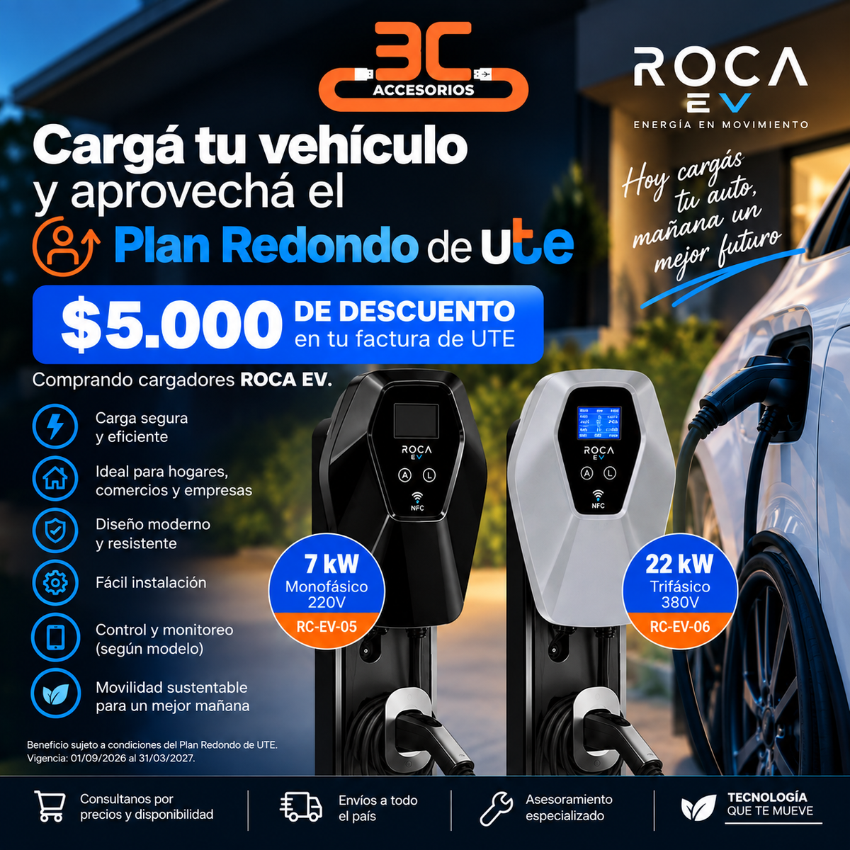 Cargador Wallbox para Vehículos Eléctricos RC-EV-05 7KW 8A/10A/13A/16A/32A