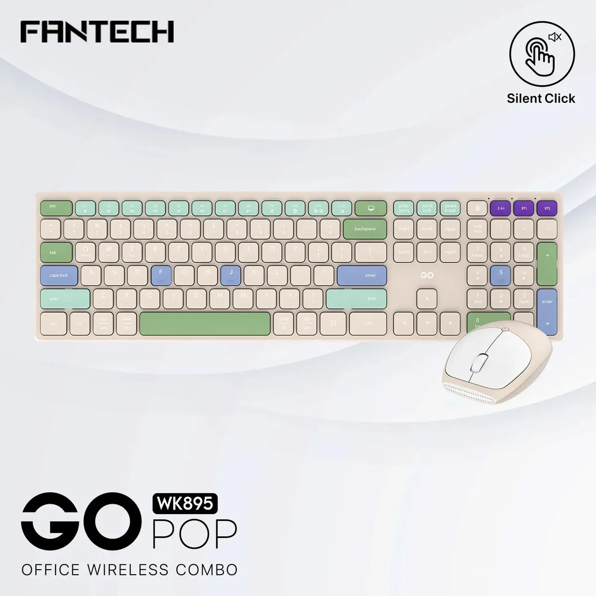 Kit Teclado Y Mouse Inalámbrico Fantech Wk895 Go Pop