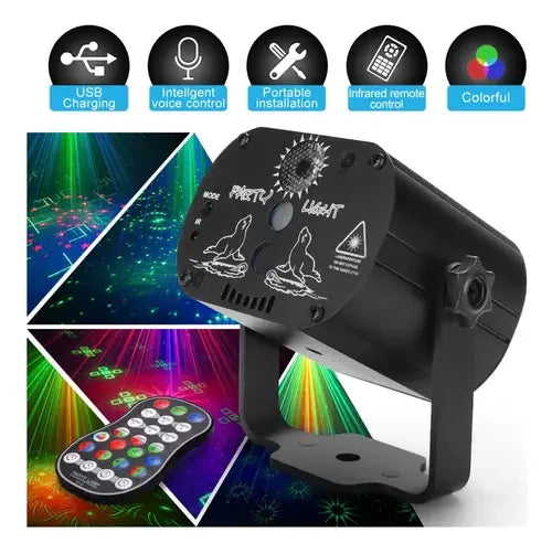 Equipo Proyector Luces Laser Rítmicas Con Control