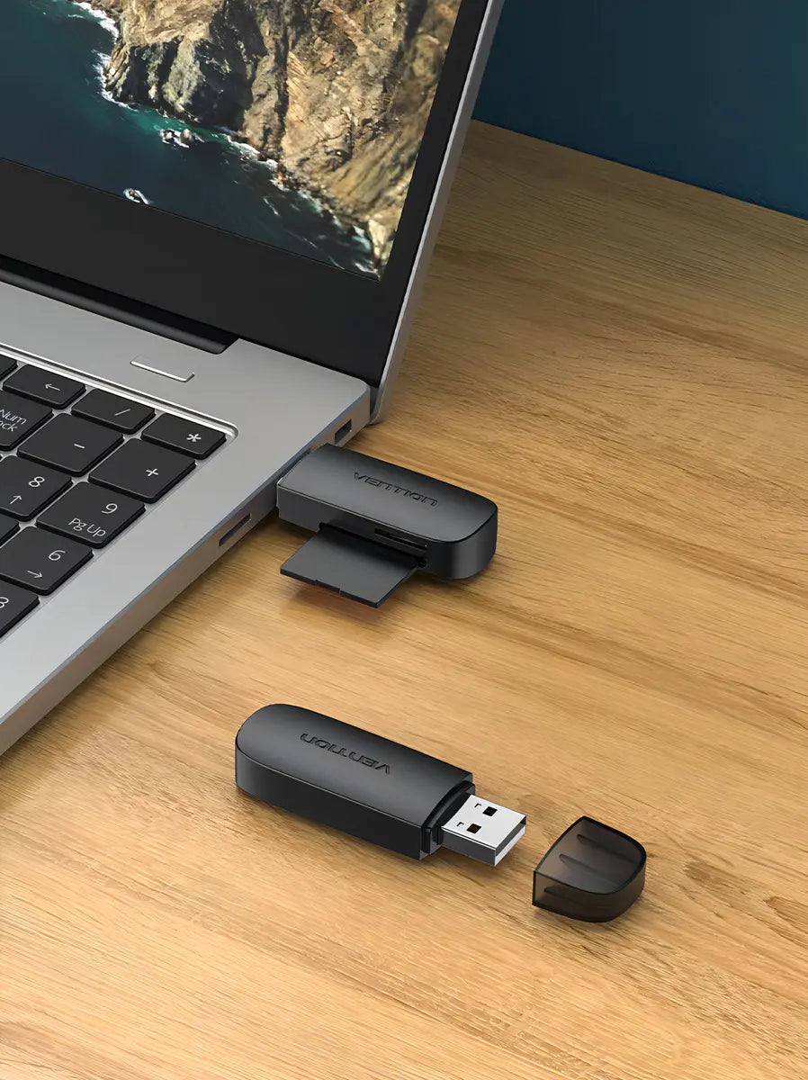 Lector de Tarjetas Vention USB 2.0 2-en-1 TF/SD 512GB