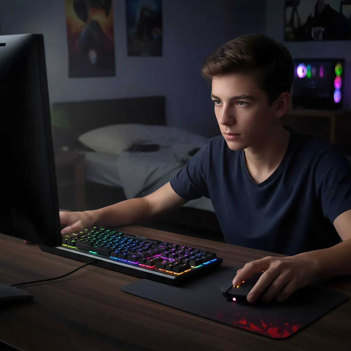 Combo Gamer 3 En 1 Marvo CM310 Teclado + Mouse + Pad Rainbow RGB
