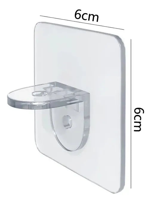 Soporte Plástico adhesivo para Estantes Set X4 Piezas
