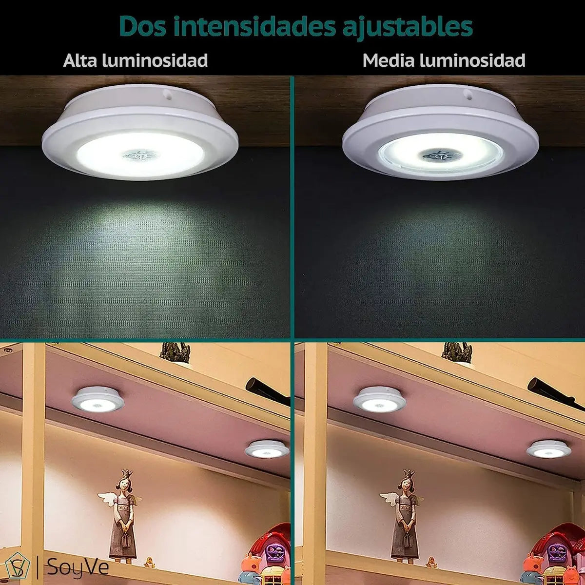 set de 3 Lámparas autoadhesivas con control Remoto