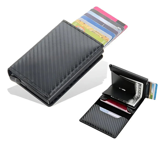 Tarjetero / Billetera Bloqueo RFID Anti Robos - Eco cuero Rayas