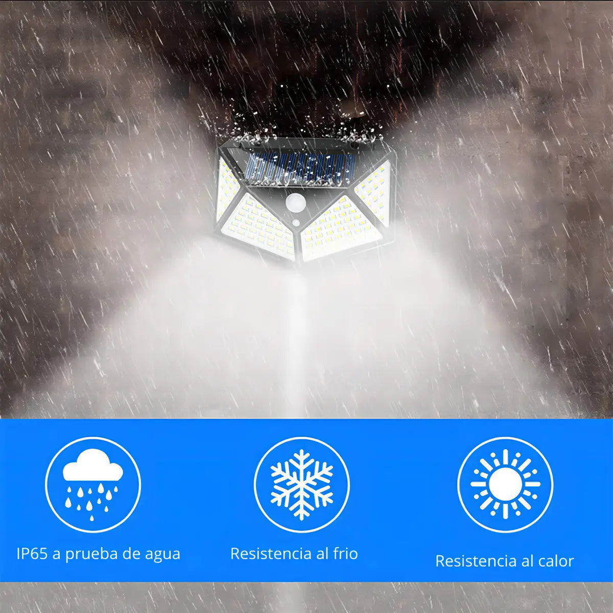 Foco Solar LED con Sensor de Movimiento para Exterior