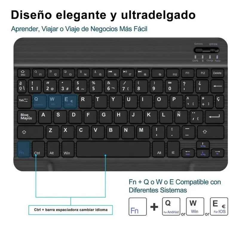 Mini Teclado Inalámbrico Ultra Delgado