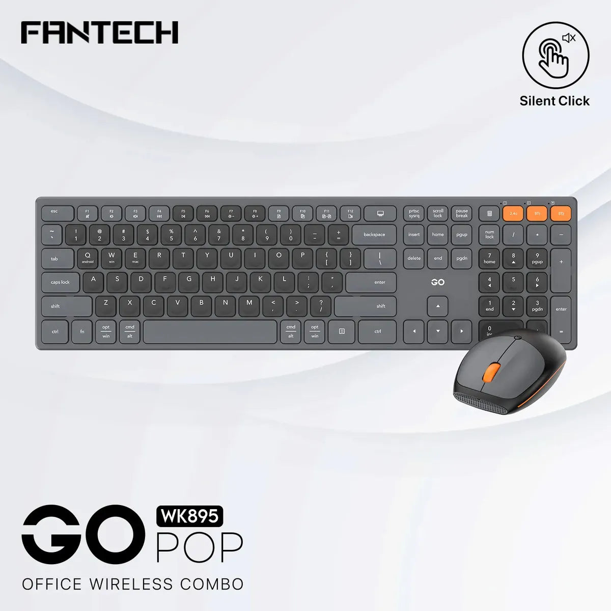 Kit Teclado Y Mouse Inalámbrico Fantech Wk895 Go Pop