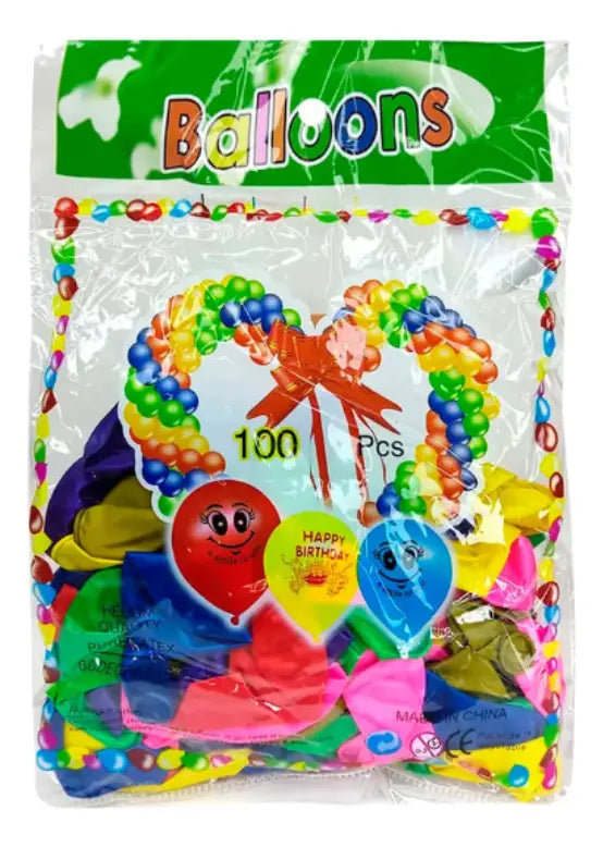 Globos Para Cumpleaños Fiestas Colores X100