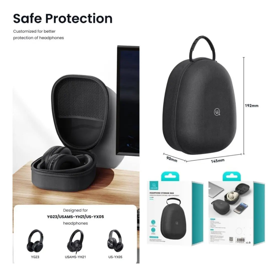 Estuche / Funda Para Auriculares Con Compartimientos Rígido
