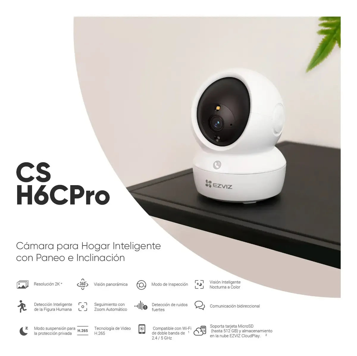 Cámara IP Ezviz H6c Pro 2K Wi-Fi para Interior