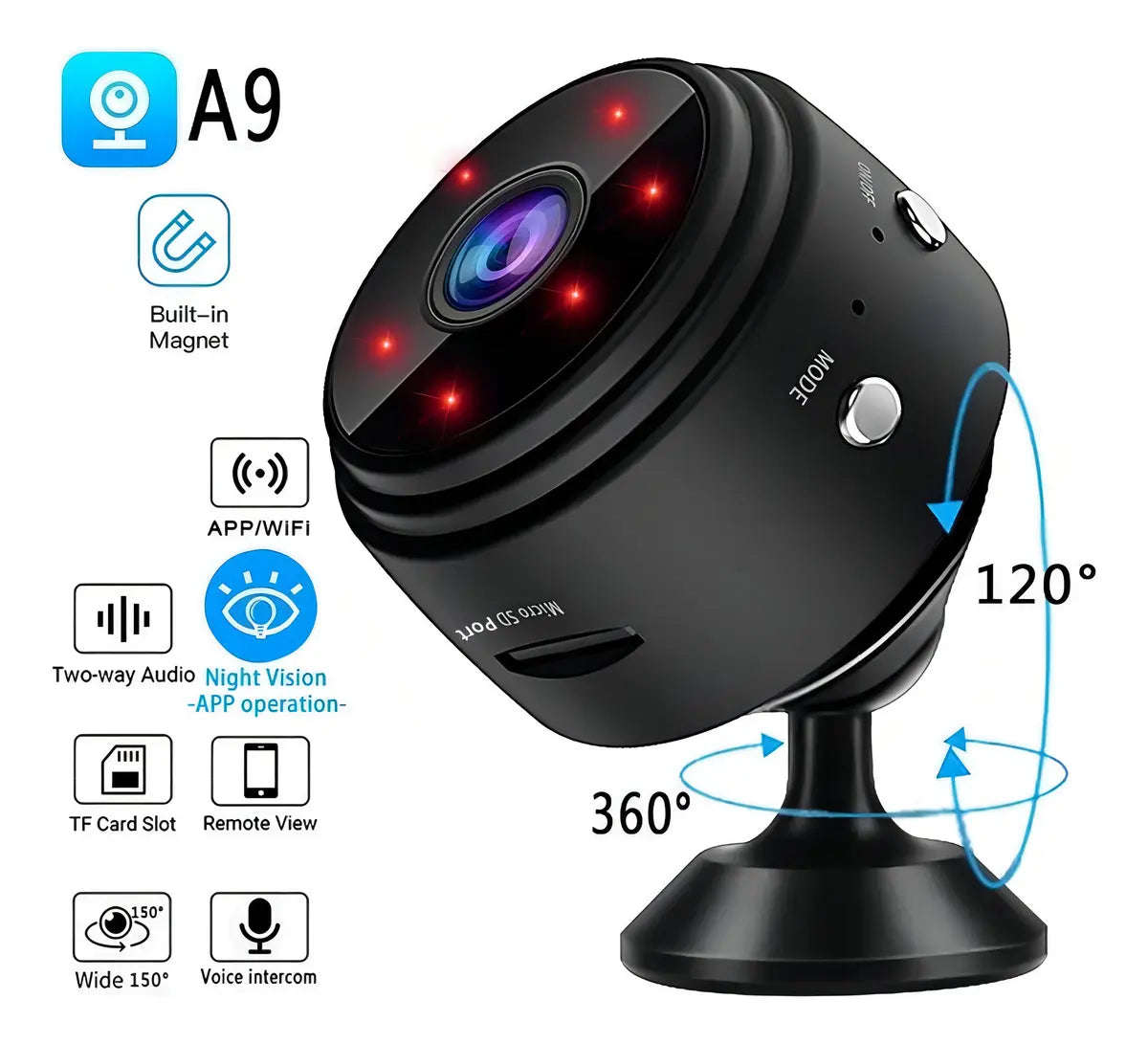 Mini Cámara De Seguridad Inalámbrica Wi-Fi HD