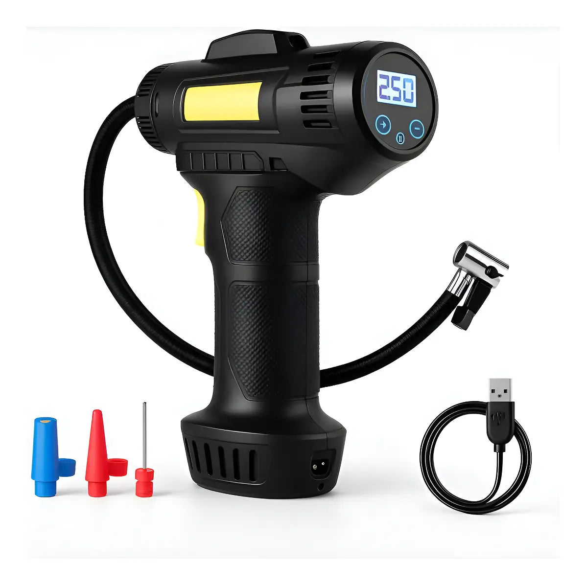 Inflador Portatil Universal Para Auto / Bici / Moto Con Linterna