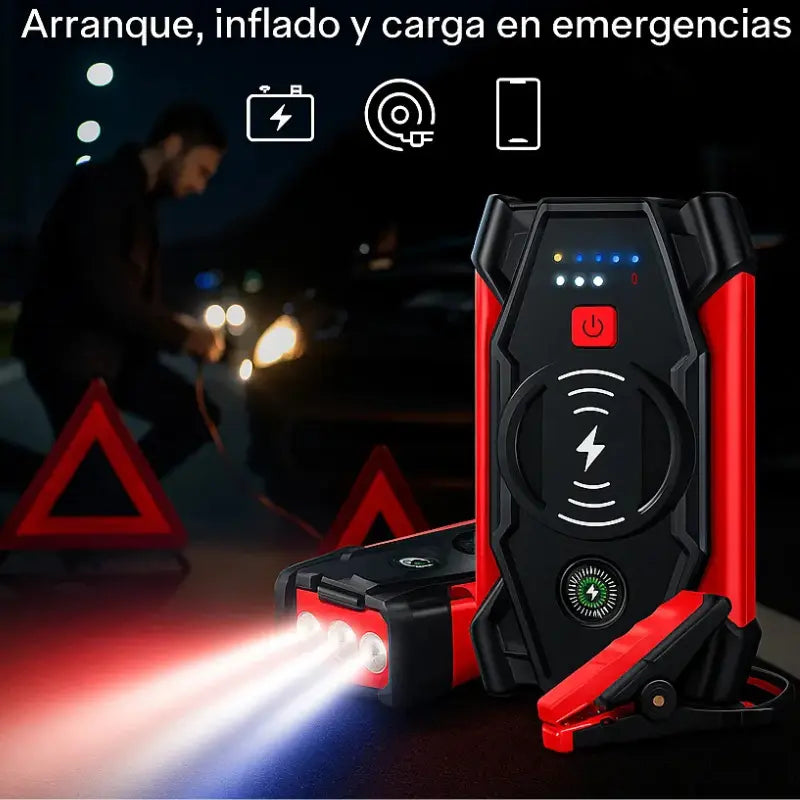 Arrancador De Auto Inflador Power Bank 39800mah Carga Rápida
