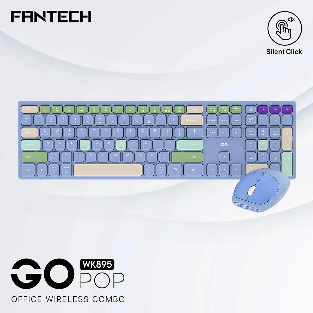 Kit Teclado Y Mouse Inalámbrico Fantech Wk895 Go Pop