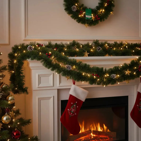 Adorno De Navidad Decorativo Boa Verde Verde Lisa