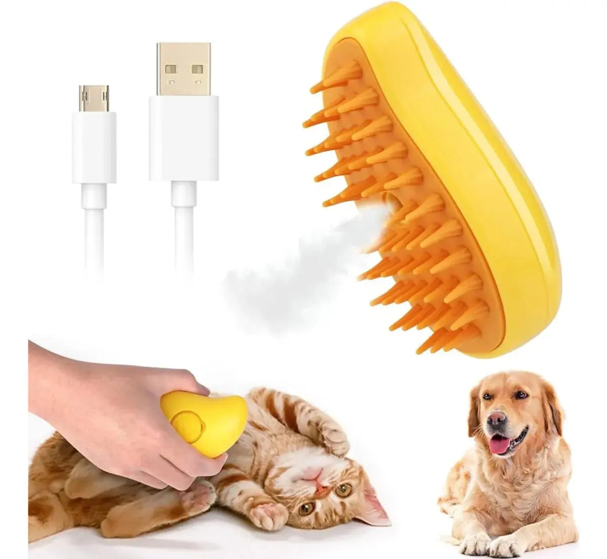 Peine / Cepillo con Vapor recargable Para Mascotas