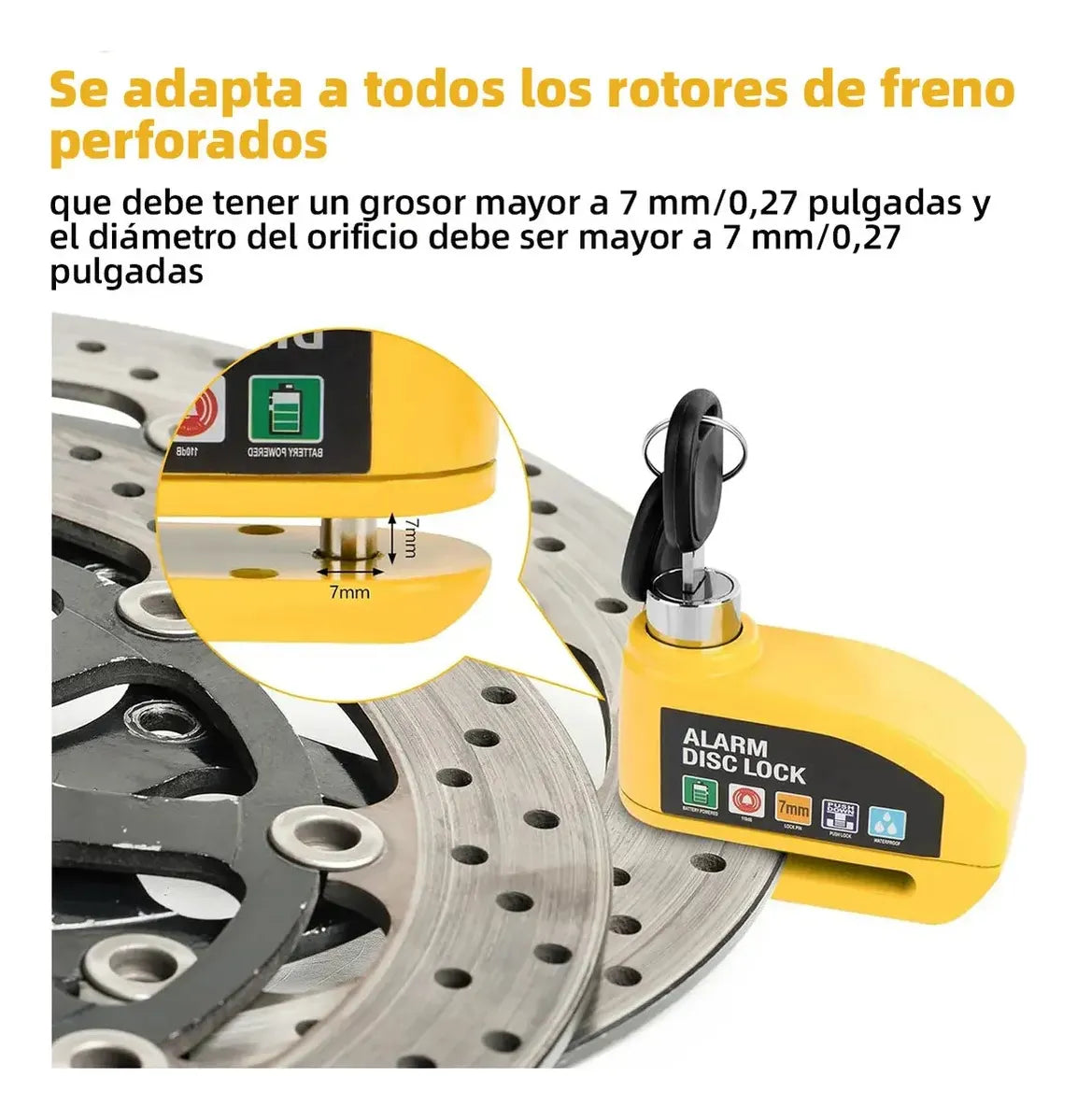 Candado Disco Freno para Moto / Bici Recargable