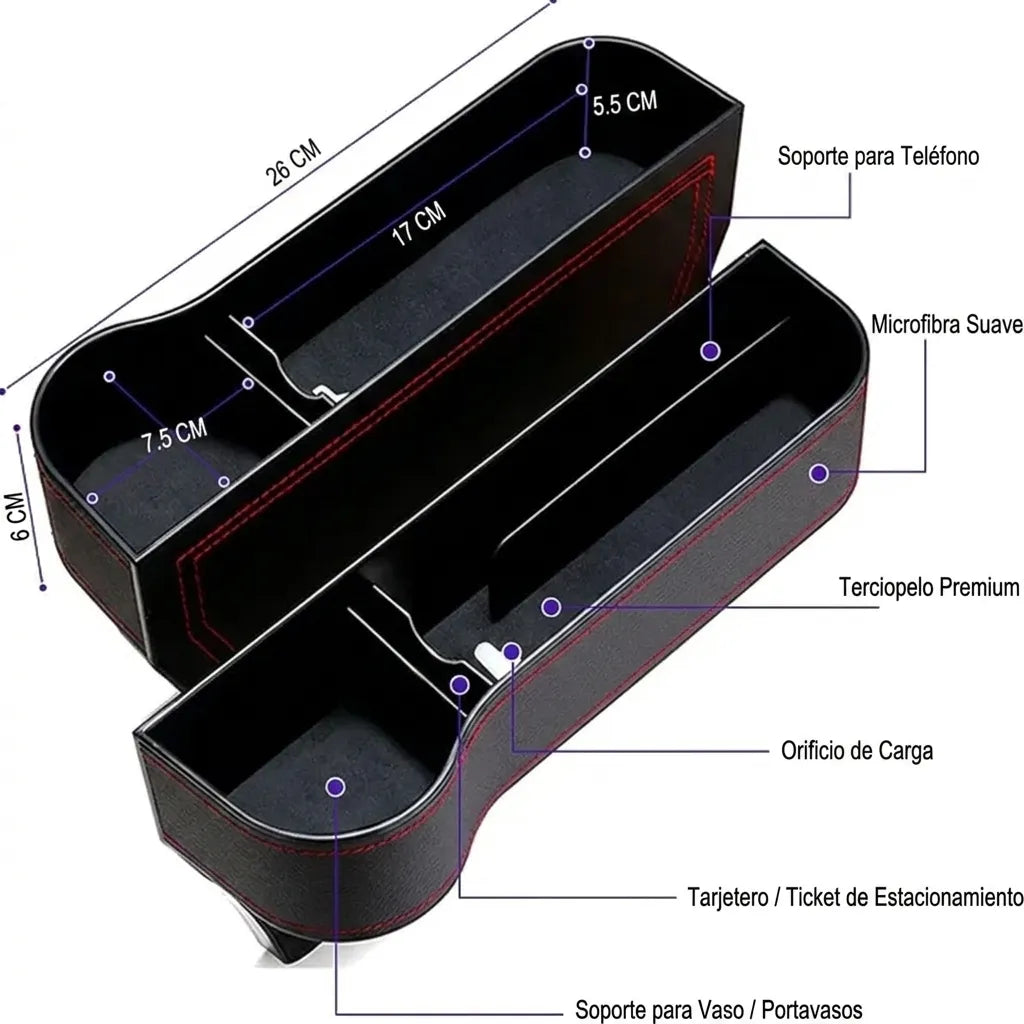 Par de organizadores Asiento Auto - Cuero PU