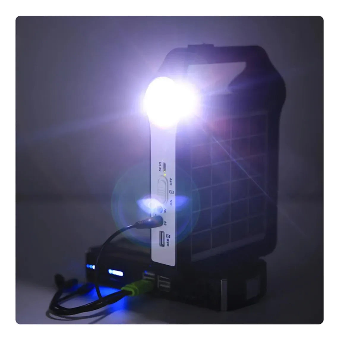 Kit Solar Portátil Power Bank De 3000mah Linterna 2 Lámparas