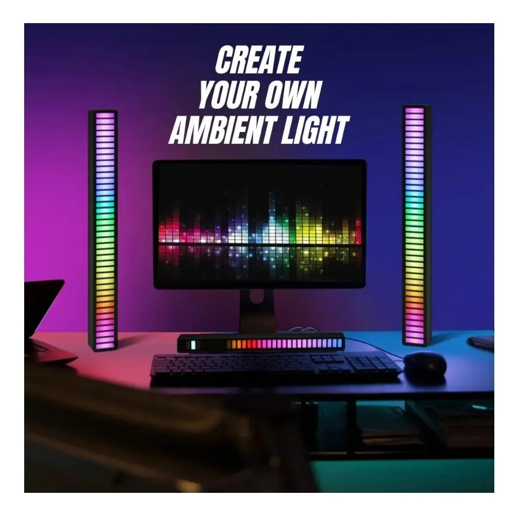 Barra Luz Led Audio Rítmica Gamer 18cm