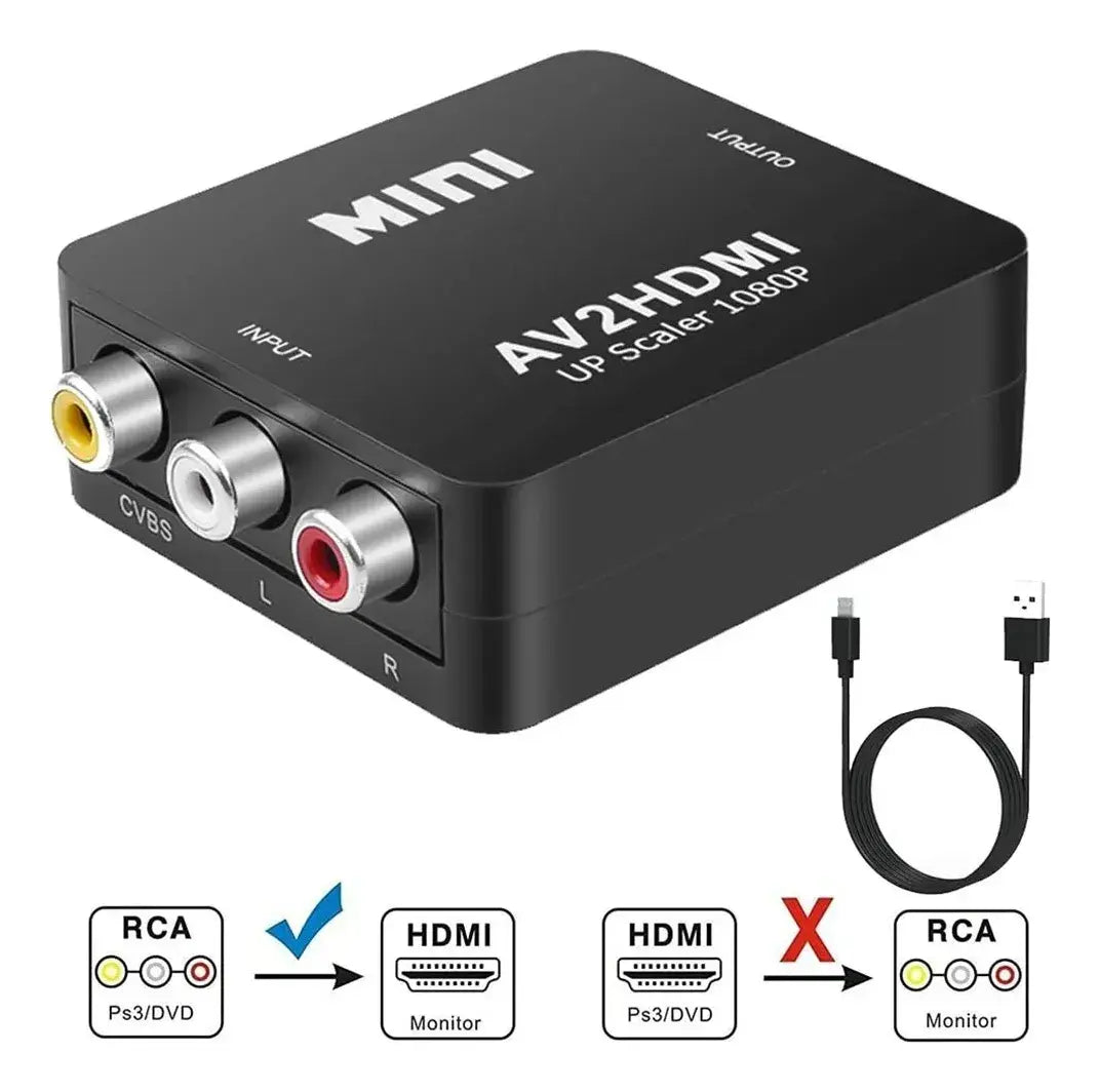 Adaptador / Convertidor 3 RCA A HDMI AV /Audio /Video