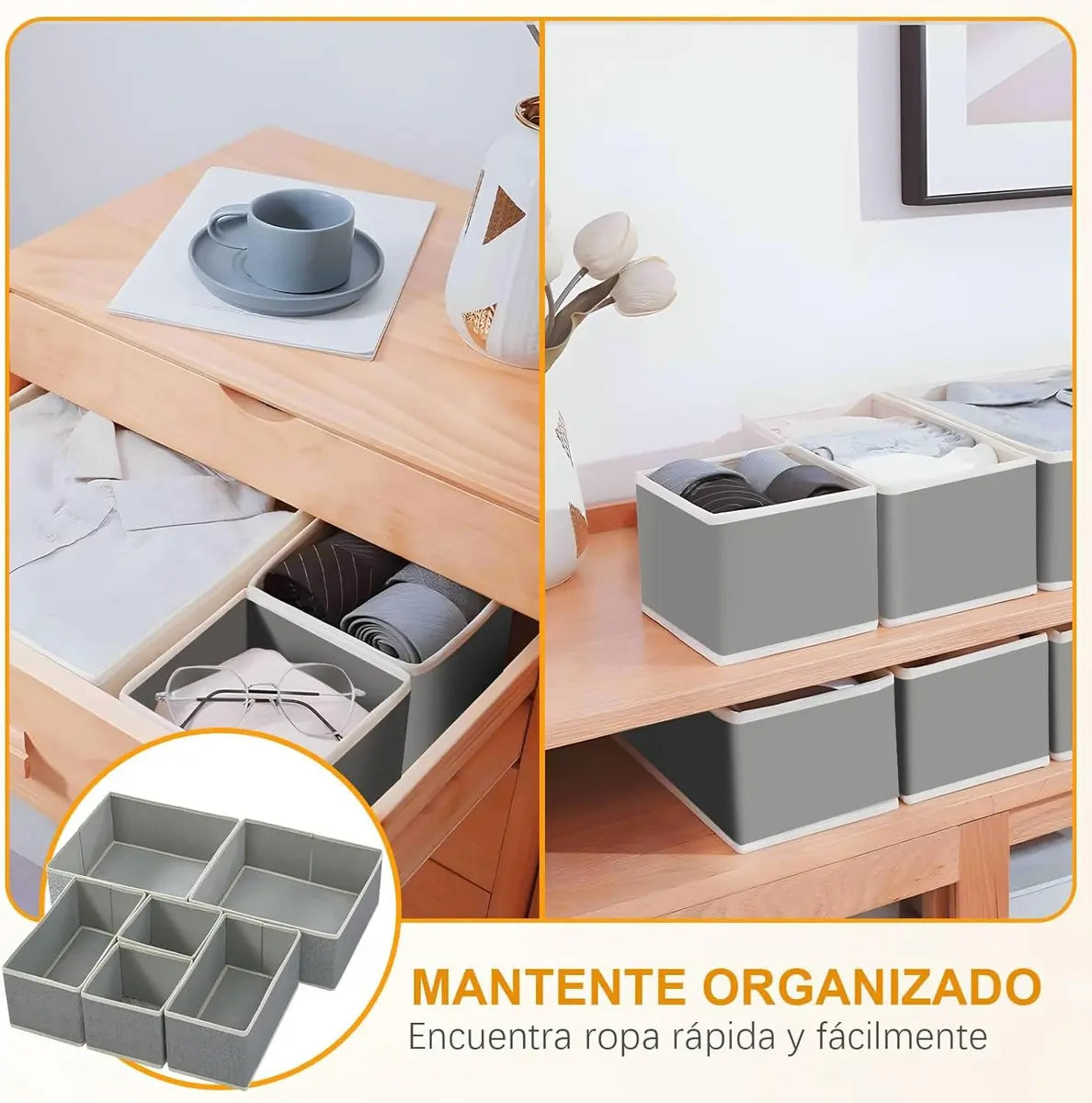 Set De 8 Organizadores De Ropa Y Accesorios