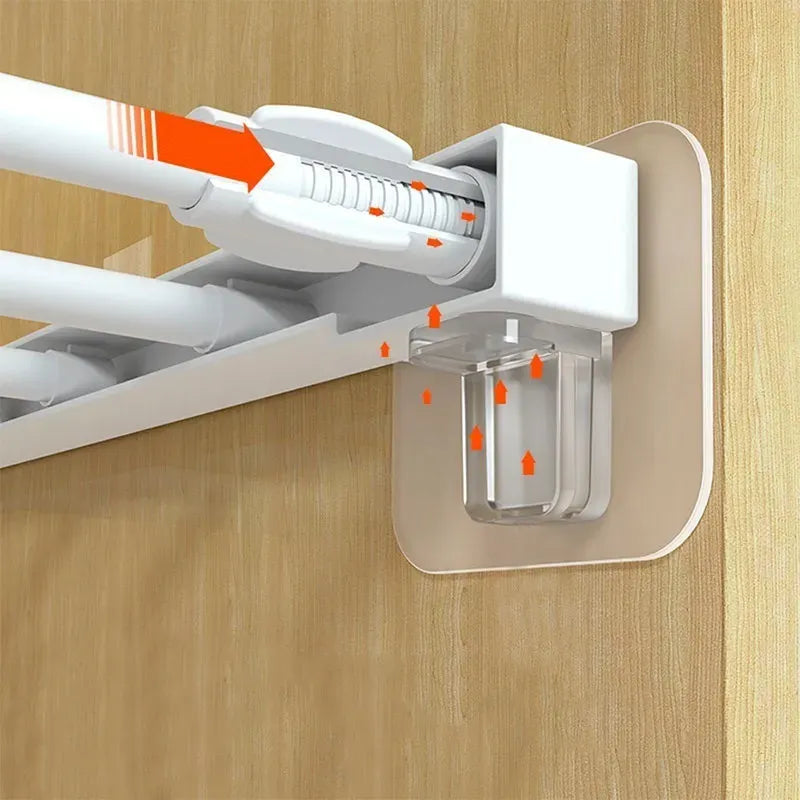 Soporte Plástico adhesivo para Estantes Set X4 Piezas
