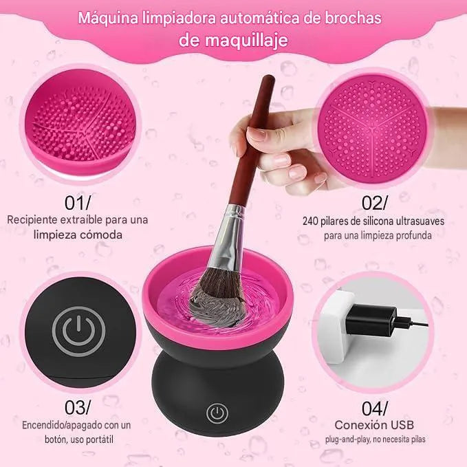 Limpiador De Brochas De Maquillaje Automático