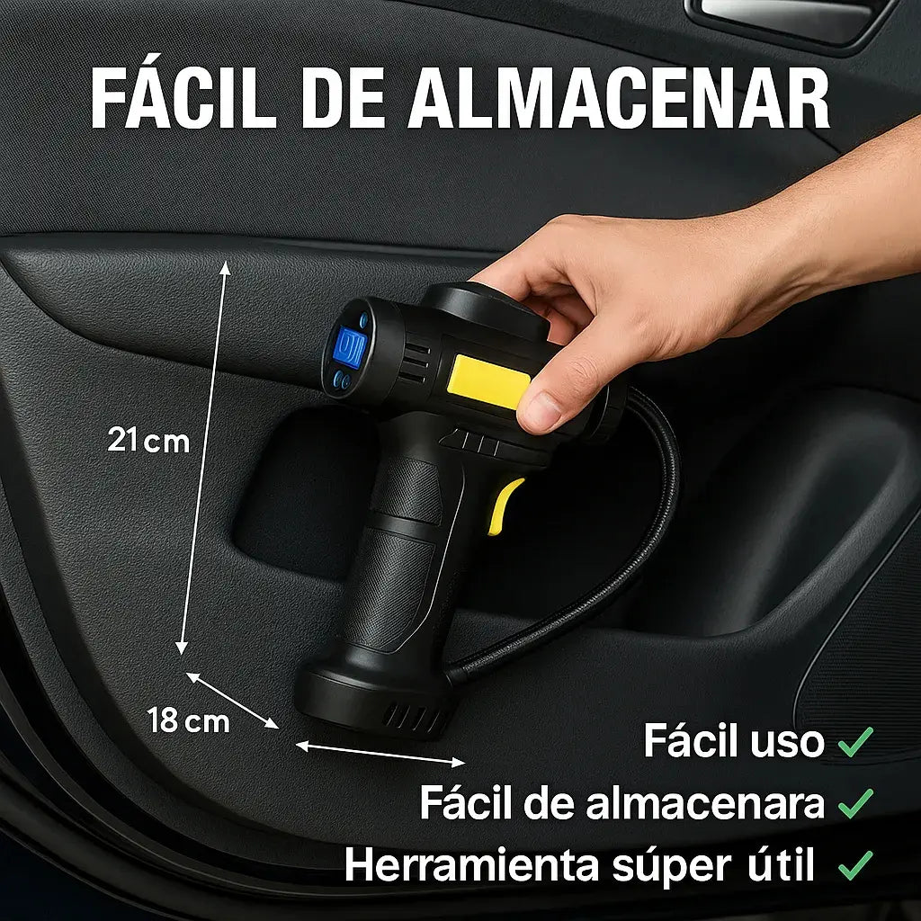 Inflador Portatil Universal Para Auto / Bici / Moto Con Linterna