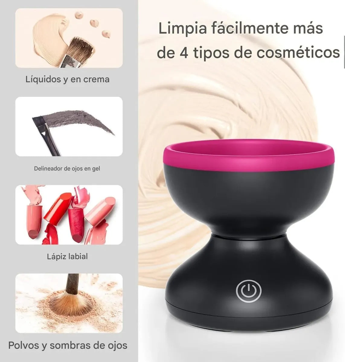 Limpiador De Brochas De Maquillaje Automático