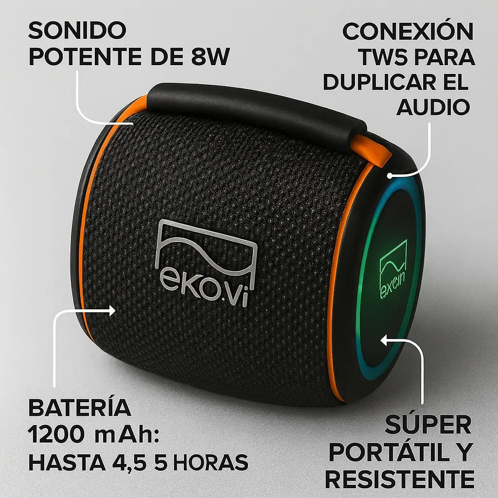 Parlante Bluetooth Portátil 8w - EKO.VI