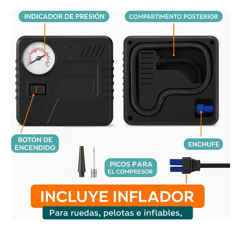 Arrancador De Auto Inflador Power Bank 39800mah Carga Rápida