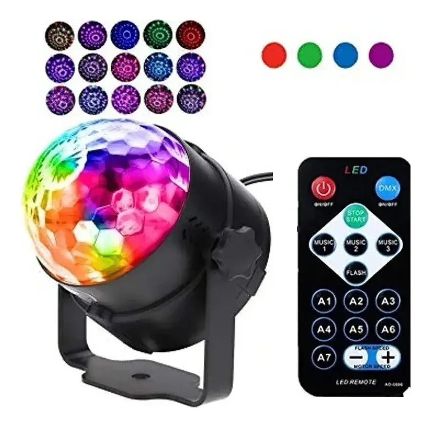 Combo Luces Led Discoteca 2 Media Bola + Laser Audio Rítmico