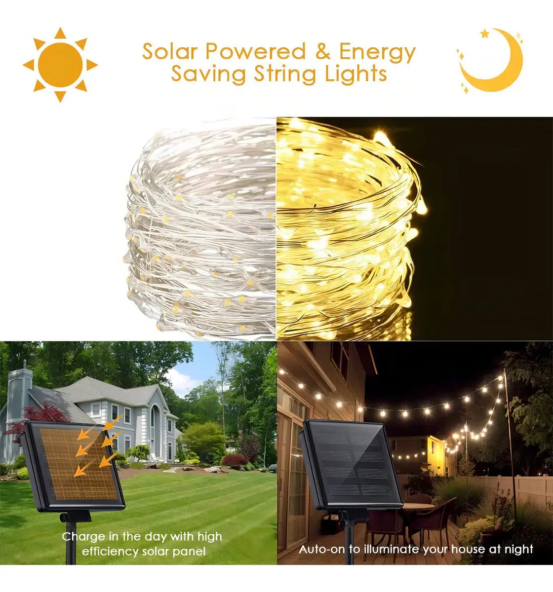 100 Mini Luces Led Solar / 12mts