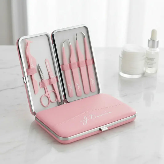 Set Herramientas Para Cejas / Pestañas Con Estuche