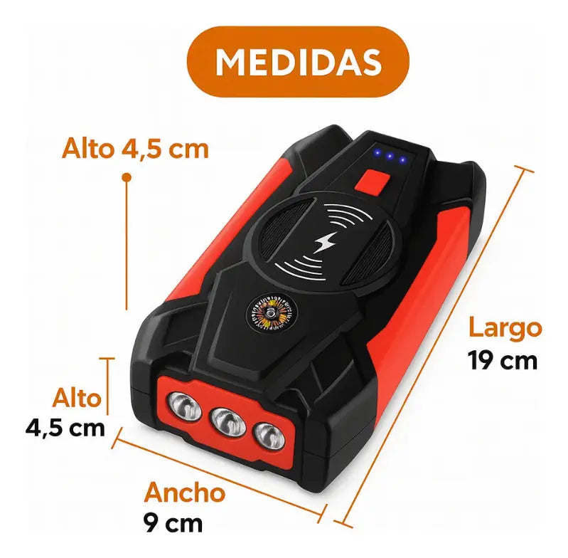 Arrancador De Auto Inflador Power Bank 39800mah Carga Rápida