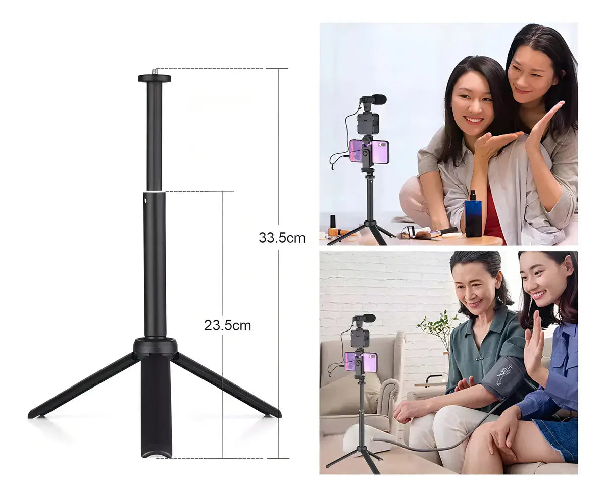 Kit Trípode + Micrófono + Luz led + control bluetooth