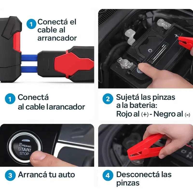 Arrancador De Auto Inflador Power Bank 39800mah Carga Rápida