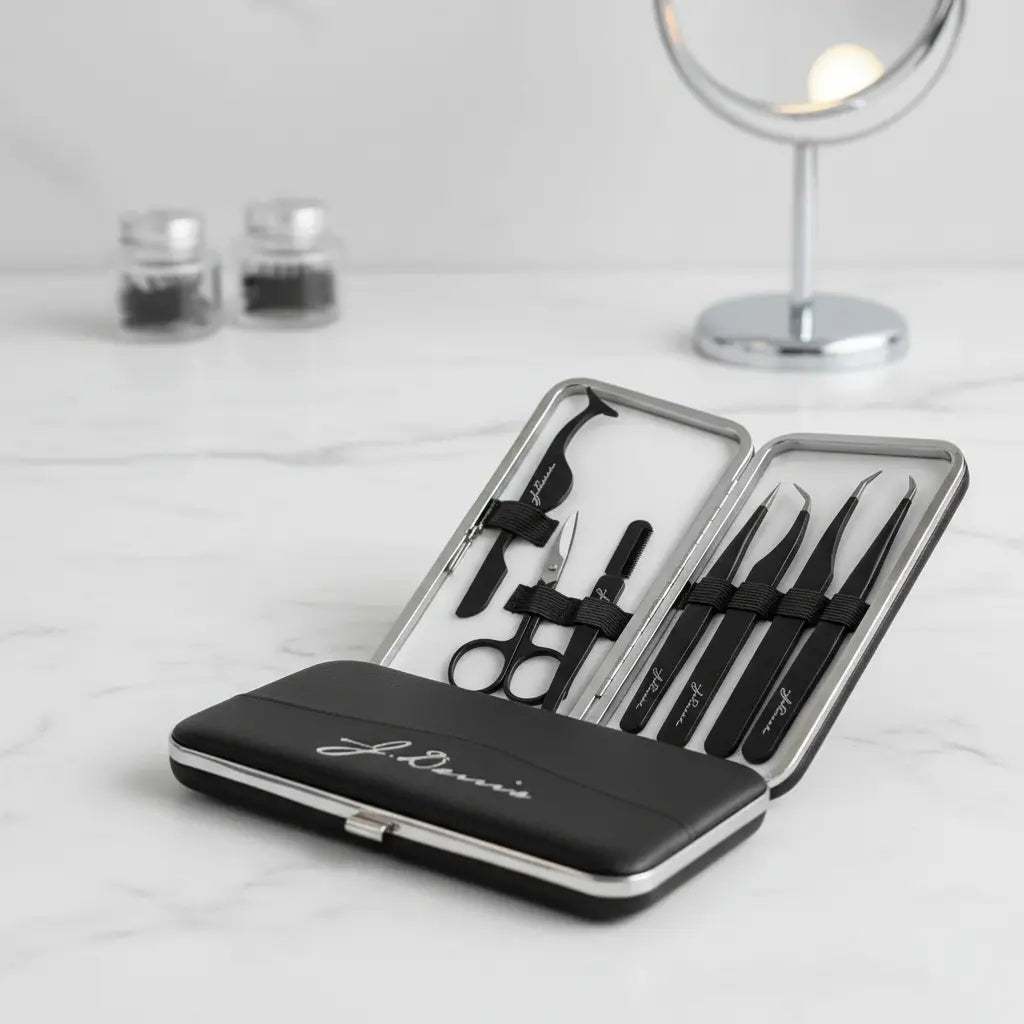 Set Herramientas Para Cejas / Pestañas Con Estuche